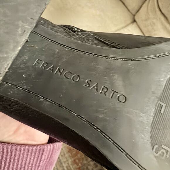 BLK LTR Franco Sarto Ankle Zip Booties Classic Western Moto Grunge Punk Goth 7.5 - Picture 16 of 16